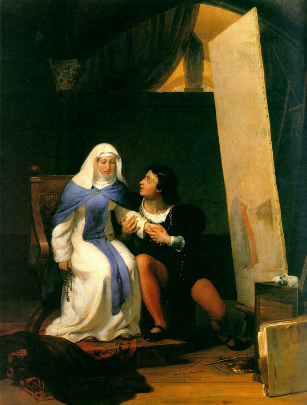 Fra Filippo Falling In Love With His Model by Paul Delaroche, 1822
